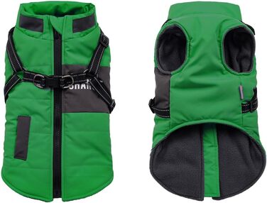 Зимова куртка для собак, жилет, обладнання для собак, середні породи (L, зелений)