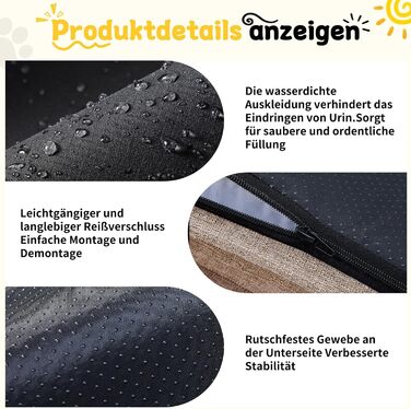Ортопедичне ліжко для собак середніх та великих порід 109x84x21 см, високощільна губка, знімний водонепроникний чохол, комфортне, антиковзаюче (Хакі, XL)