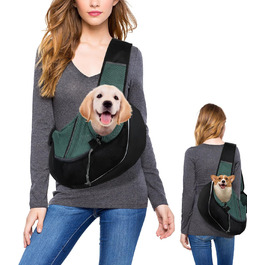 Сумка-слінг для собак NiCoLa: переноска для цуценят, чихуахуа, пуделів, бішон фрізе та котів. Ідеально для прогулянок, подорожей та відвідування ветеринара. Колір: сірий/чорний