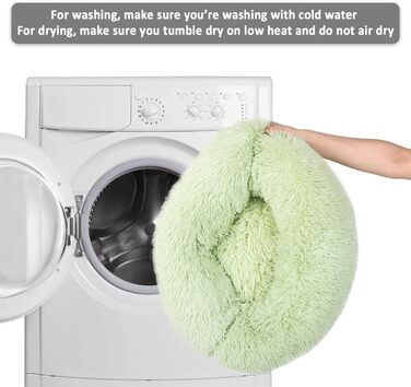 Кругле ліжко для собак та котів Donut, м'яке плюшеве, миється, 100 см, зелене