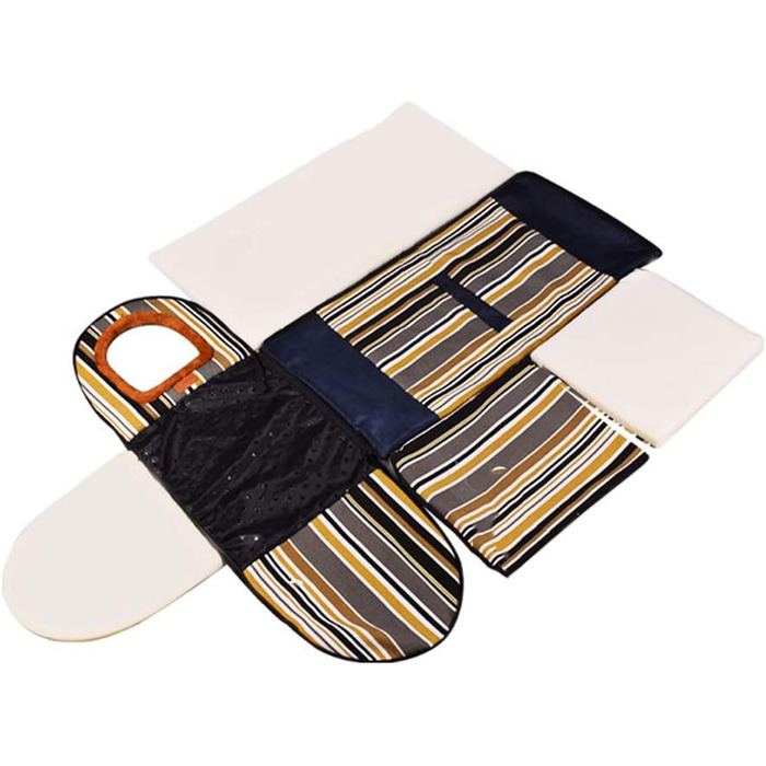 Лежанка для собак і котів Hongbi 2 в 1: хатинка та диван, знімний мат, блакитний з білим зірками (2XL, кольорові смужки)