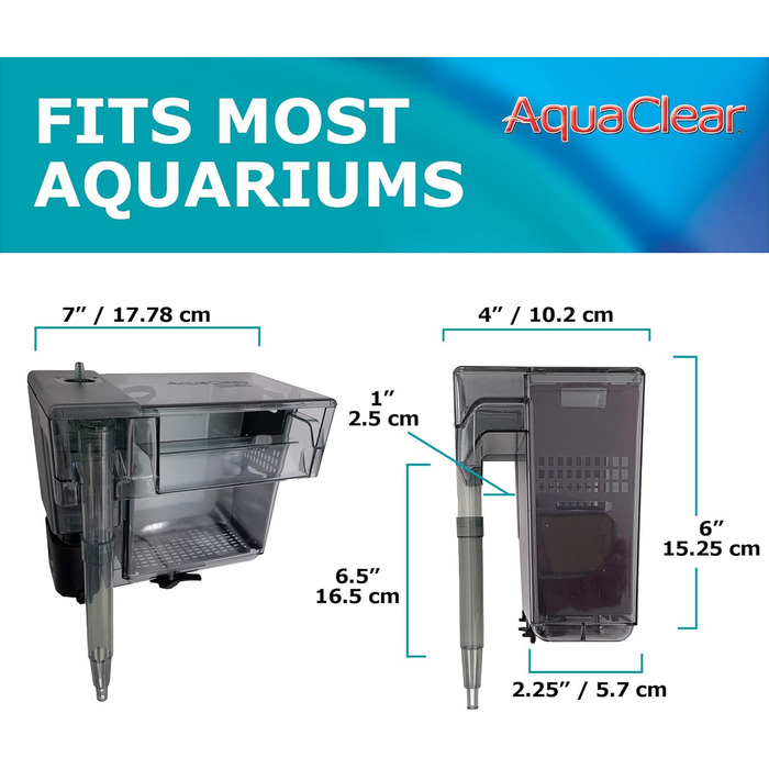 AquaClear зовнішній фільтр для акваріума 76-190 л, 6 Вт, навісний
