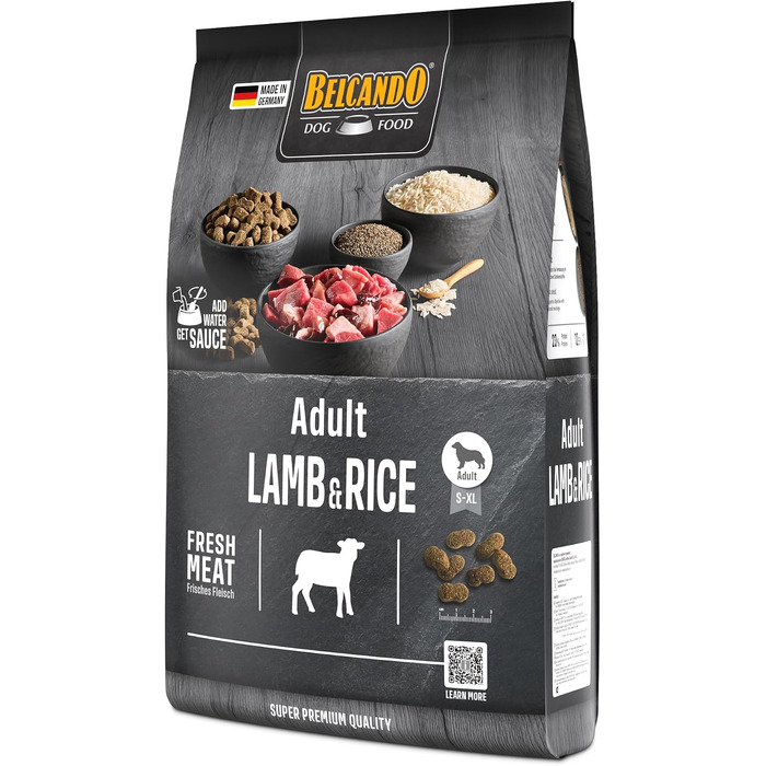 Сухий корм для дорослих собак BELCANDO Adult Lamb & Rice з ягнятиною та рисом для чутливого травлення, 12.5 кг