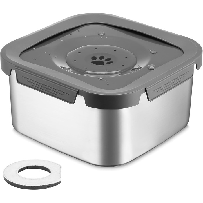Миска для води PETTOM для собак 4,5 л, нейлонова, проти розбризкування, з нержавіючої сталі, захист від протікання