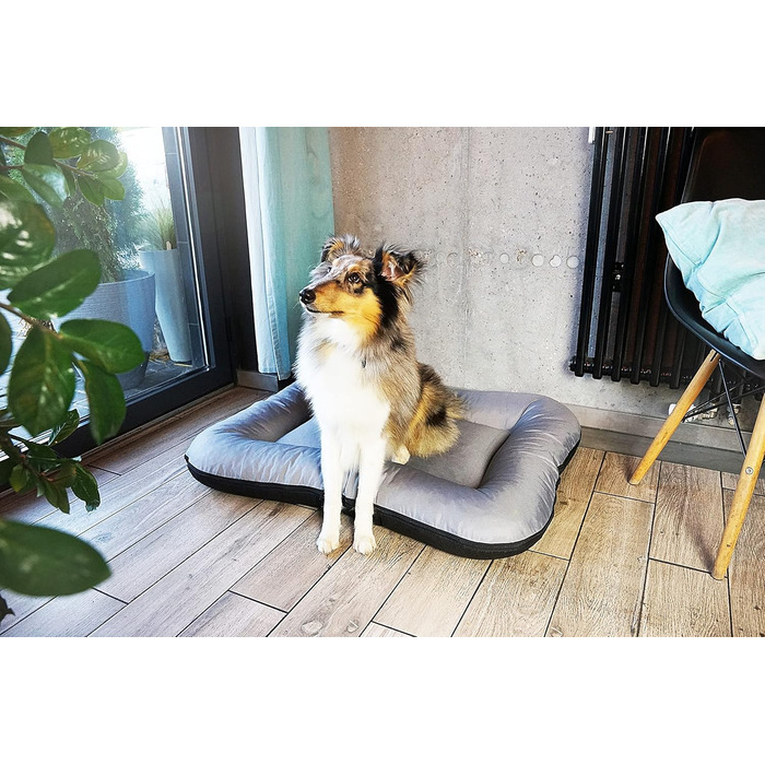 Ліжко для собак середніх порід 4L Textil KLEO, 80x60 см, темно-зелене, знімний чохол, водонепроникне, з блискавкою