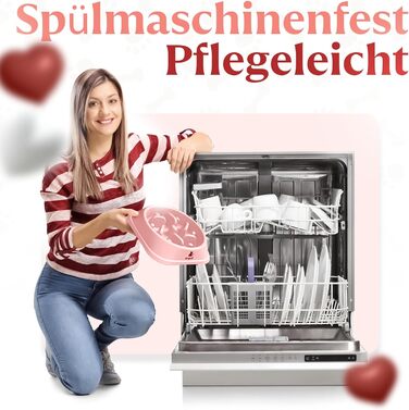 Миска для собак великих порід, повільне годування, антигликальна миска, для здоров'я травлення, проти блювоти, нековзна підставка, рожева, для великих та XXL собак