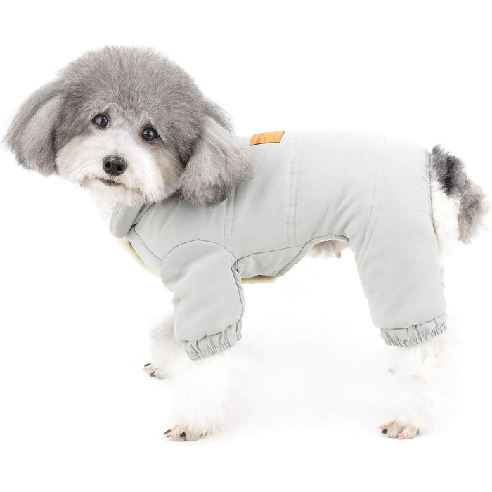 Теплий махровий халат для маленьких собак та котів, халат-піжама для чихуахуа, теплий флісовий халат, осінньо-зимовий одяг для собак, розмір XXL (спина 40 см, груди 52 см), сірий