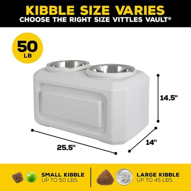 Gamma2 Vittles Vault - Підвищений годівниця для собак з місцем для зберігання корму