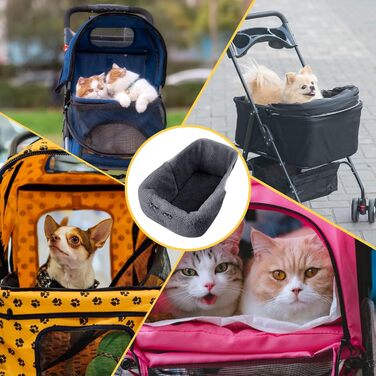 Захисний чохол для візка для собак - водонепроникний, з подушкою | Магнітна підкладка для транспортування, прогулянок, пляжу, ветеринара, сірий