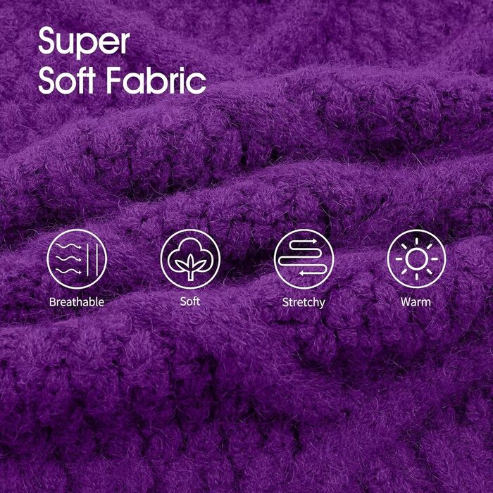 Теплий зимовий пуловер для собак IECOii, теплий пуловер для собак середнього та великого розміру, флісова куртка для собак, зимовий одяг для собак, світшот для собак (Medium, фіолетовий)