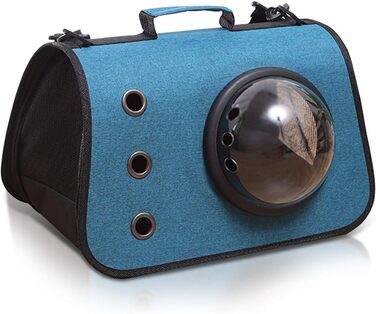 PETCUTE: М'яка переноска для котів та маленьких собак. Складана сумка-переноска для тварин, 40x25x25 см (Блакитна)