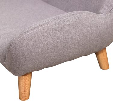 PawHut Софа для собак, лежанка для тварин, скандинавський стиль, сіра, 72 x 44 x 31 см