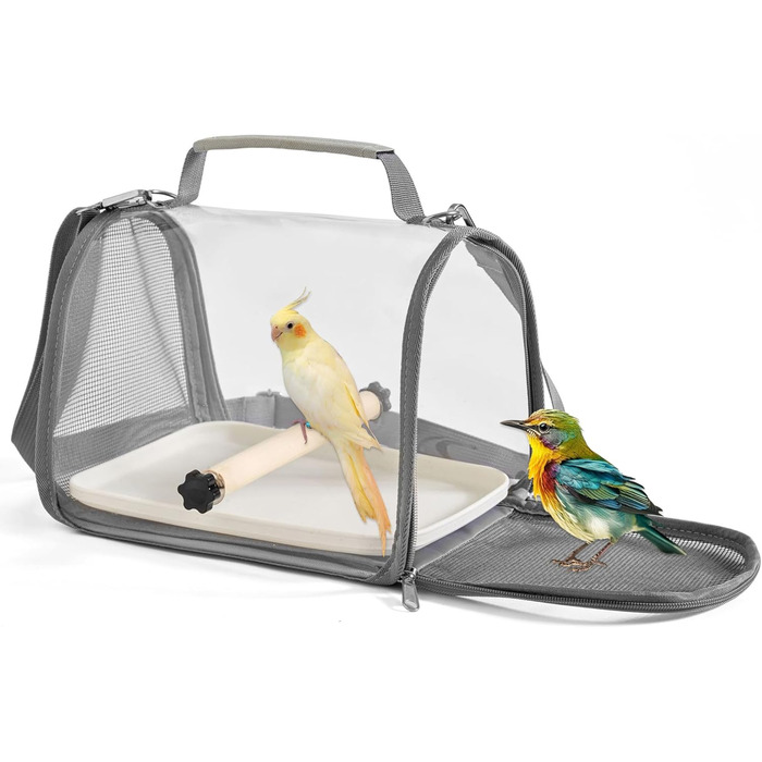 Транспортний ящик для птахів Gxdamxz з піддоном та дерев'яною перегородкою, клітка для хвилястих папужок/інших птахів/дрібних тварин, 27x20x20 см