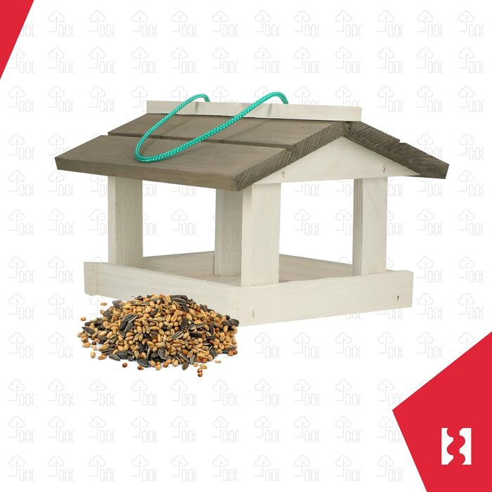 Дерев'яний годівничка для птахів KOTARBAU® з безкоштовним кормом 0,5 кг