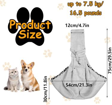 Сумка-переноска для собак, сіра переноска для середніх собак, маленьких собак та котів, переноска для цуценят з пряжкою, двостороння переноска для прогулянок на відкритому повітрі, подорожей, покупок