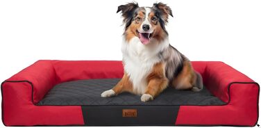 Килимок для собак XL (100x66 см) - червоний з чорною матрацом