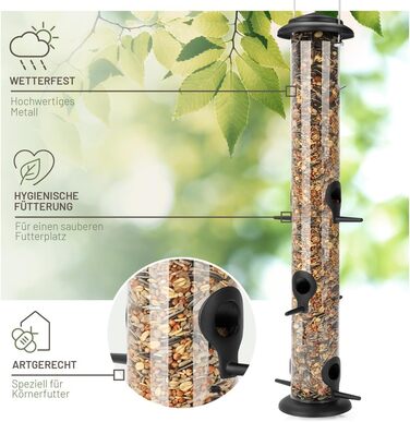 Годівниця для птахів Wildtier Liebe, зелена - з нержавіючої сталі, 52 см