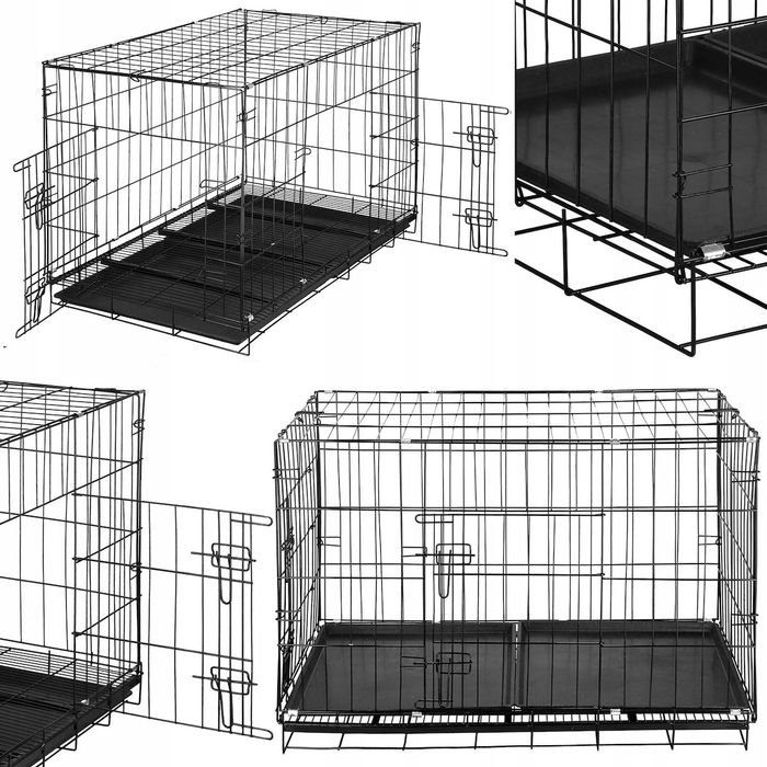Металевий вольєр-клітка Springos для великих собак, 100 x 60 x 70 см