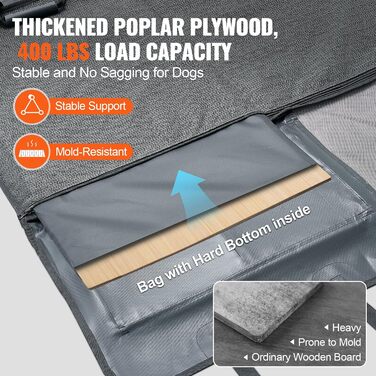 Захисний килимок для собак VEVOR на заднє сидіння авто, 137x61 см, до 180 кг, з сіткою та кишенею