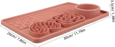 Килимок для собак та котів з силікону з присосками, анти-слизький, для повільного годування, рожевий, великий