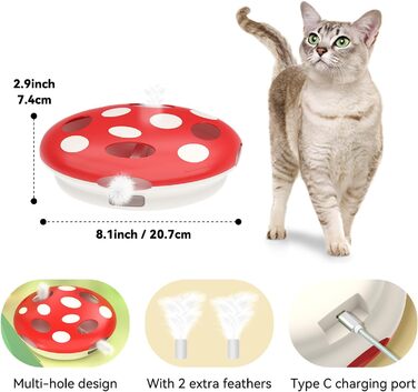 Інтерактивна іграшка для котів Namsan з інфрачервоним сенсором, USB-C зарядка, тиха, електрична - зелений (червоний)