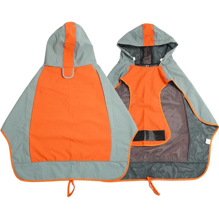 Водонепроникний дощовик для собак, регульований дощовик з відбиваючими смугами та капюшоном, дощова куртка для собак для прогулянок на природі, дощовий плащ для собак маленьких, середніх та великих порід (Зелений, Оранжевий)