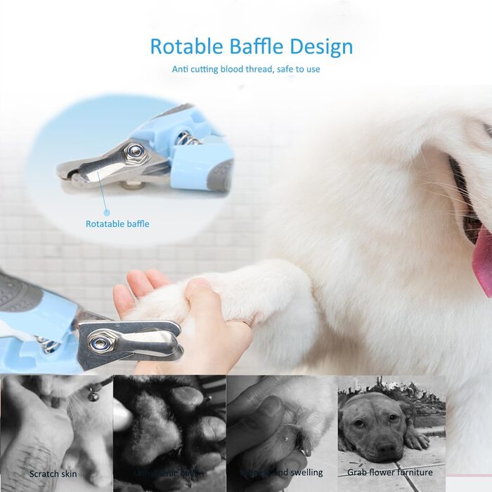 Ножиці для стрижки кігтів собак та котів LaiEdua - нержавіюча сталь з захистом, догляд за кігтями для собак великих, середніх та малих порід