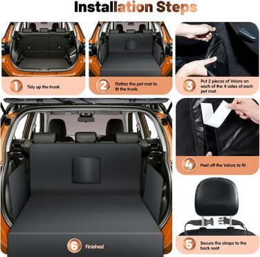 Захист для багажника автомобіля від бруду для собак AiQInu з боковинами та захистом краю завантаження, універсальний килимок для багажника автомобіля для собак, водонепроникний, неслизький, стійкий до подряпин, підходить для автомобілів, універсалів, міні