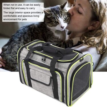 Сумка-переноска для тварин ZAICOLER з мотузкою всередині, безпечна для прогулянок та подорожей. Розширювана сумка-переноска з сіткою зверху, з оксфордської тканини для собак та котів.