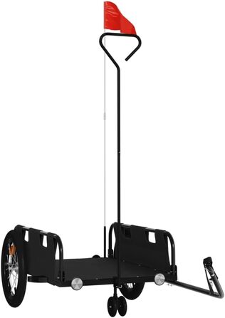 Дитячий/Транспортний причіп для собак, велосипедний причіп, чорний, з оксфордської тканини та металу, для щоденного транспортування, легко збирається