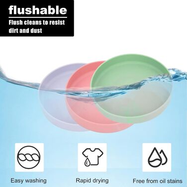 Набір мисок для котів (3 шт.) - зелений, рожевий, фіолетовий, 18 см, силікон, для сухого та вологого корму