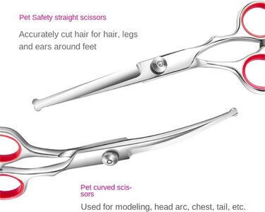 Набір професійних ножиць для собак 4 шт. з гребінцем для грумінгу. Ідеально для собак, котів та інших тварин.
