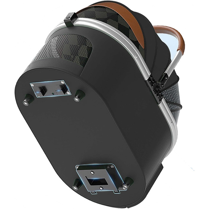 Візок для собак Fudajo 2в1, розкладний, з сумкою-переноскою, для собак та котів (чорний, до 15 кг)