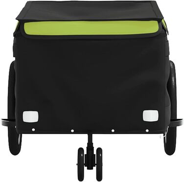 Причіп для собак, вантажний причіп для тварин, велосипедний причіп чорного та зеленого кольору (30 кг, залізо). Для покупок, відпочинку, велопоїздок. Швидка установка.