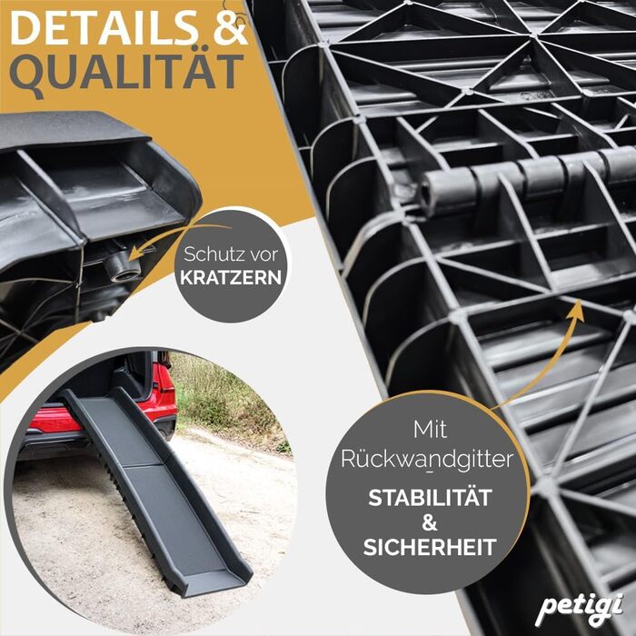 Рампа для собак в автомобіль, алюміній, Petigi, 70-150 кг, антиковзка, для SUV