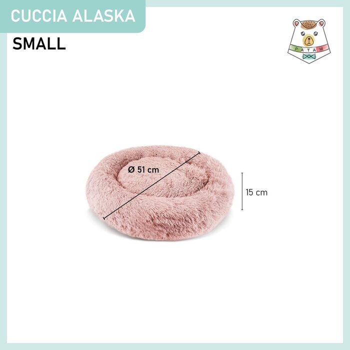 М'яке ліжко для собак та котів Alaska, знімний чохол, неслизьке, можна прати в машині – велике 81 см, рожеве