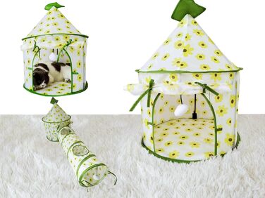 Ігровий тунель для котів та тварин, Pop-Up тунель, складаний, зелений