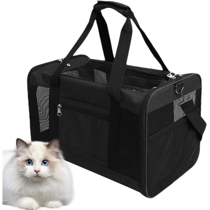 Сумка-переноска для собак Haustier, рожева, з тканини Oxford, складна, для подорожей