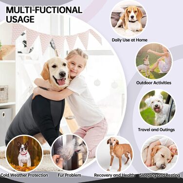 Комбінезон для собак, піжама для собак середніх порід, одяг після операції для Французького бульдога, Кокер-спанієля, Бігля (M, Сірий)