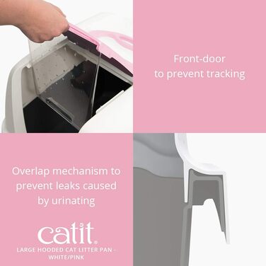 Туалет для котів Catit 50700 з кришкою, 43x57x50 см, білий/сірий/рожевий