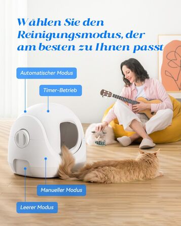 Автоматичний туалет для котів Catlink Baymax, самоочищення, контроль здоров'я, для котів 1,5-10 кг, для декількох котів