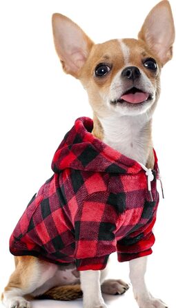 Світшот для собак SlowTon: теплий фланелевий пуловер з отвором для повідка та кишенею, для чихуахуа, тедді та інших, оранжевий, Tie Dye (червоно-чорний), XX-Large