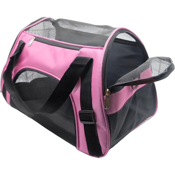Транспортна сумка для тварин Tecageaon, схвалена авіакомпаніями, для котів середнього та малого розміру, кошенят, цуценят, собак/котів, рожева, розмір M