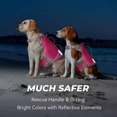 Жилет рятувальний для собак VIVAGLORY Neoprene, S, рожевий (56-66 см обхват грудей)