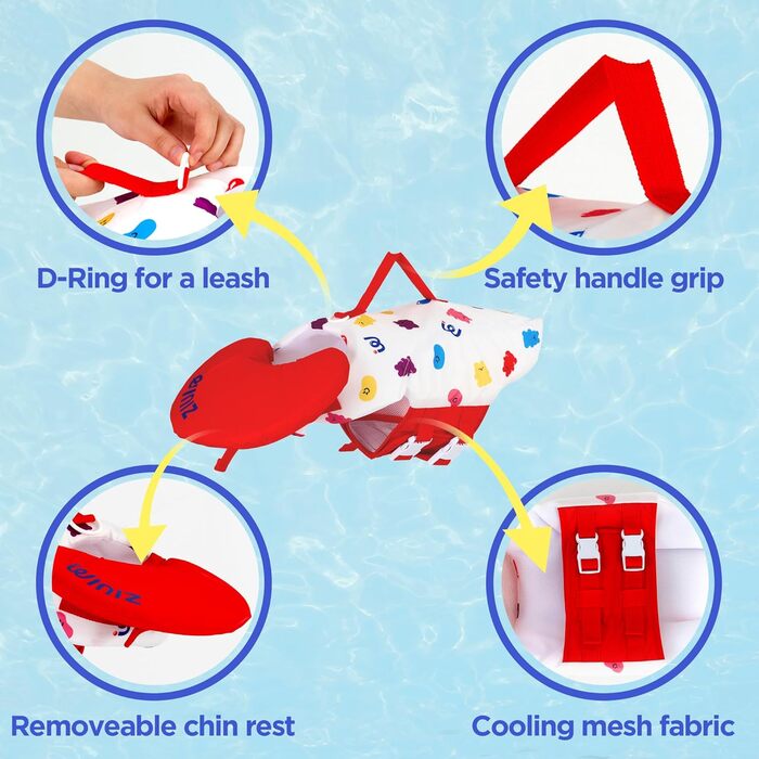 Жилет для плавання собак WINIZ – рятувальний жилет для тварин з регульованою посадкою, високою плавучістю та зручним ручним захопленням – ідеальний для водних розваг (жовтий, S)