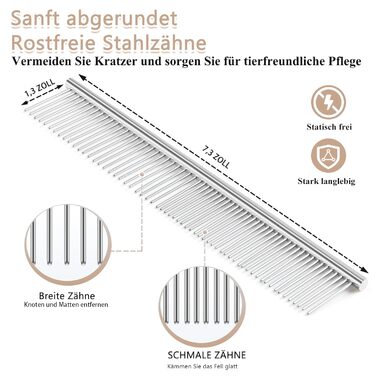 Набір для грумінгу собак та котів YOYUPETA: щітка Slicker, гребінець для розплутування та металева гребінець – для догляду за довгою шерстю, видалення підшерстка та запобігання ковтунам