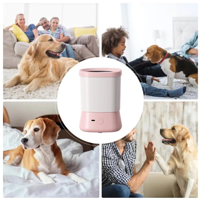 Автоматичний мийка лап для собак - рожева, для кемпінгу, подорожей, прогулянок