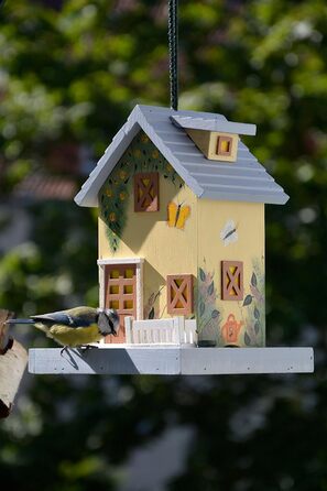 Будиночок для птахів Dobar® 25119FSC Summer - яскравий дерев'яний годівничок для птахів, 18x18x23 см