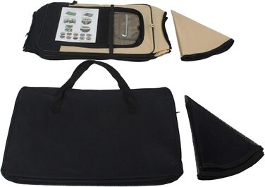 Клітка-вольєр EliteField для домашніх тварин з 2 дверцятами, м'яка, різні розміри та кольори, для собак, котів та інших тварин (91,4 x 91,4 x 61,4 см, Чорний + Бежевий)