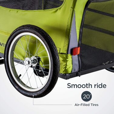 Причіп для собак Schwinn Rascal, для малих та великих собак, складаний, універсальний, зелений, до 45 кг